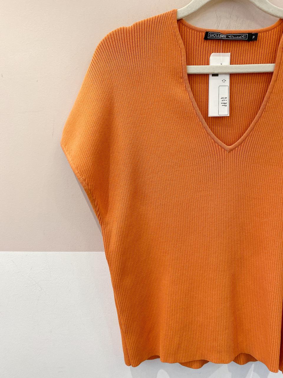 Blusa tricot laranja Shoulder P