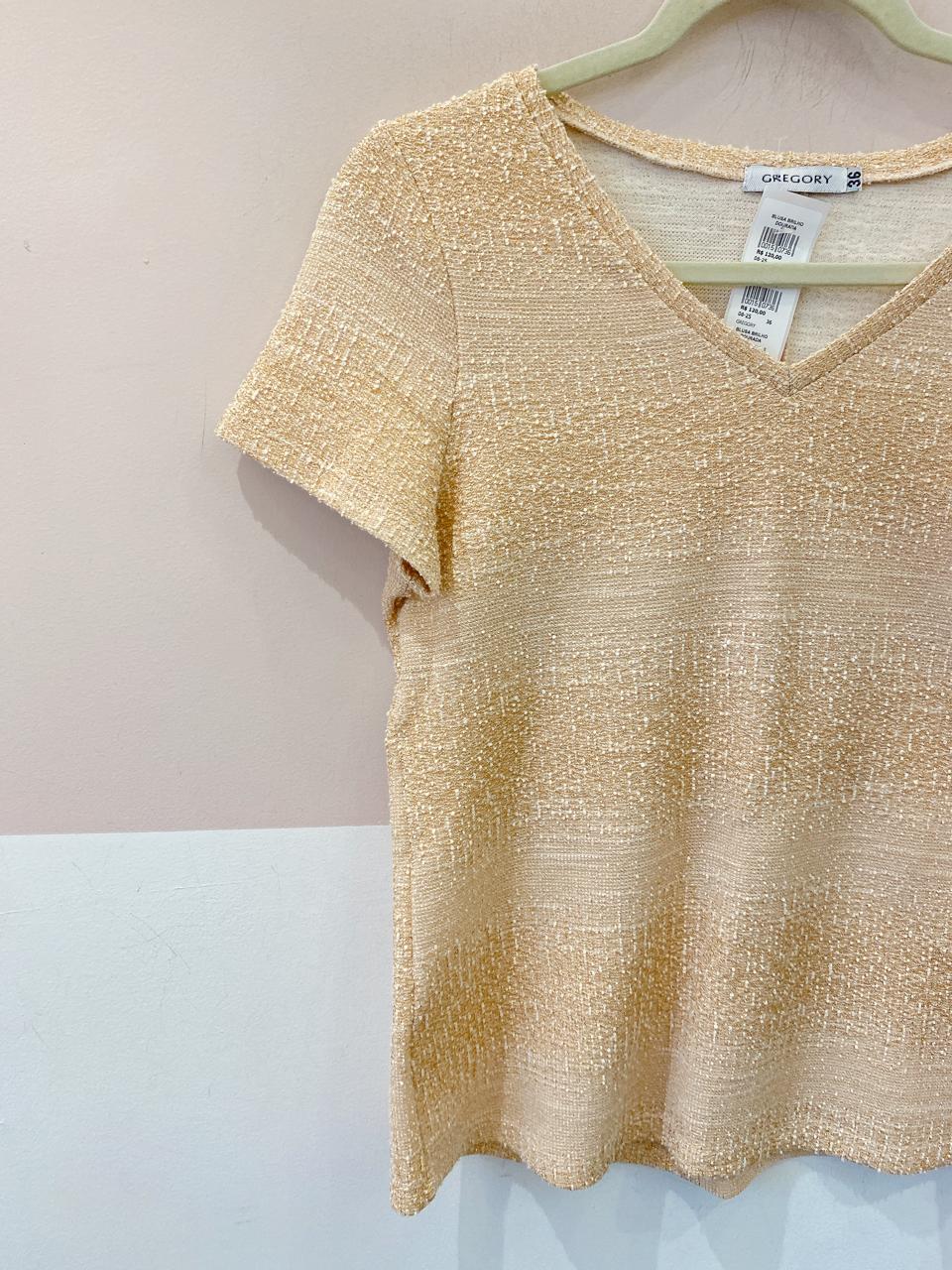 Blusa brilho dourada Gregory 36