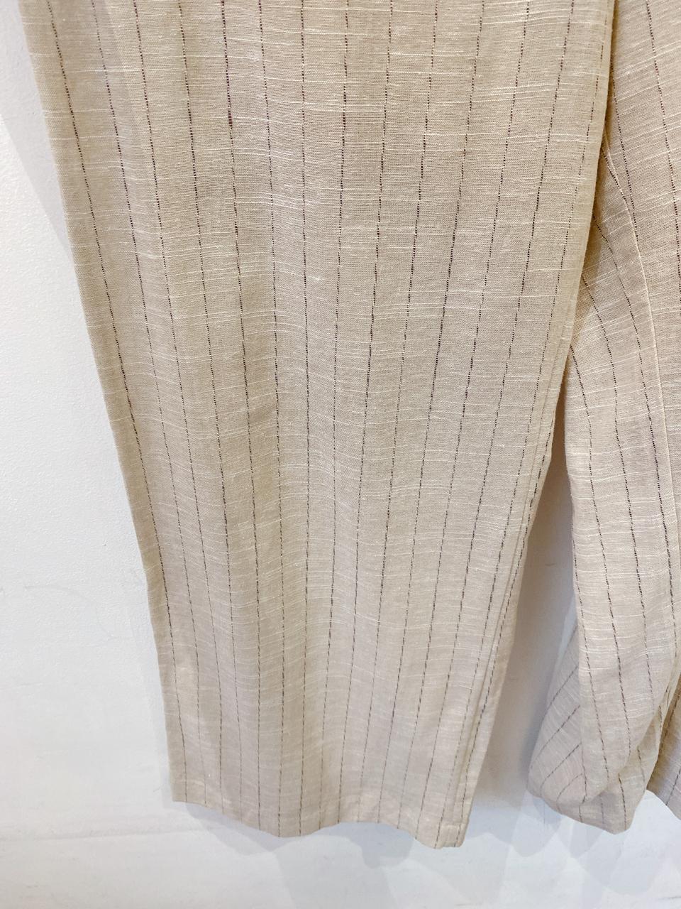 Calça bege listras Pissé 38
