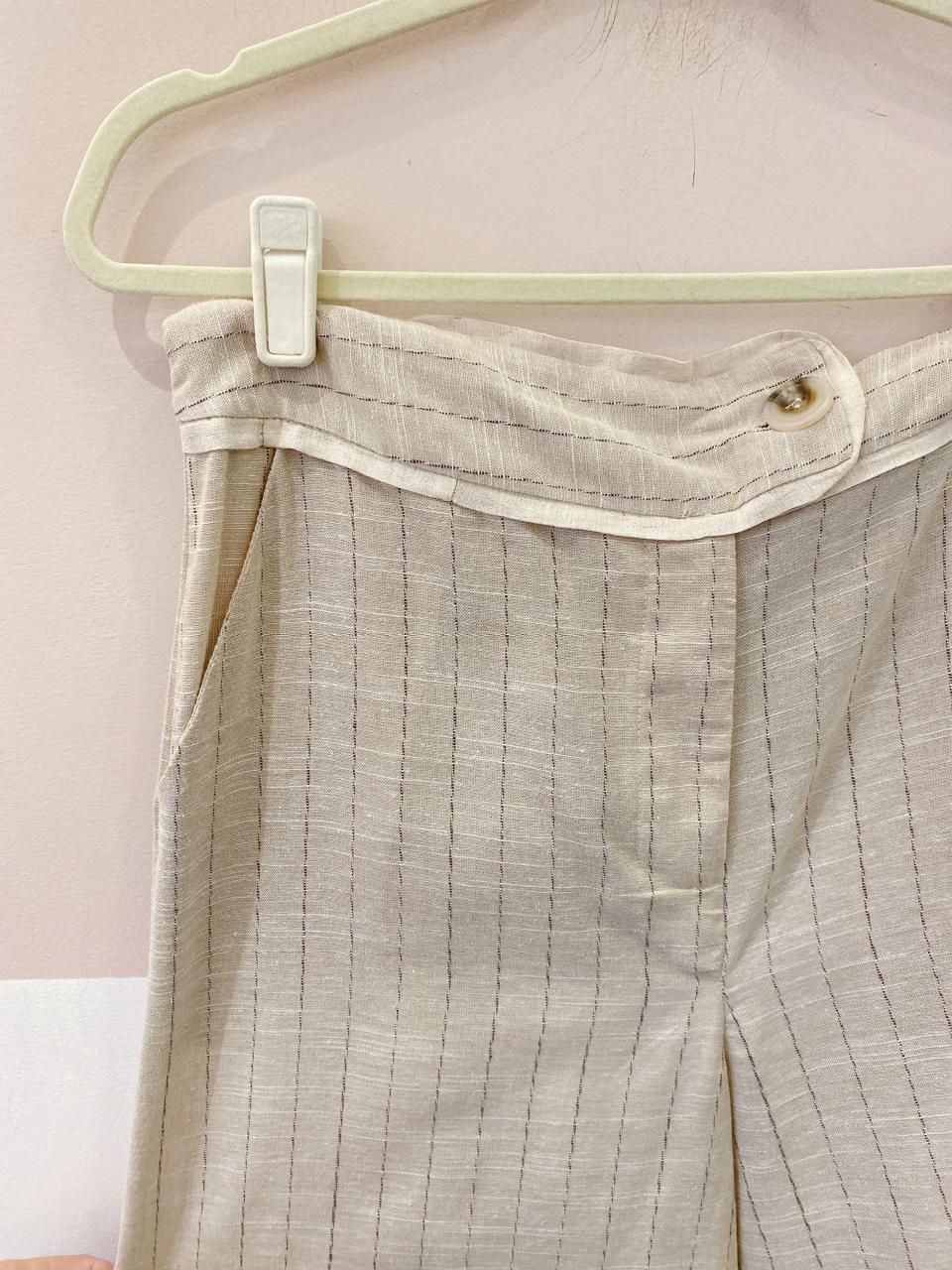 Calça bege listras Pissé 38