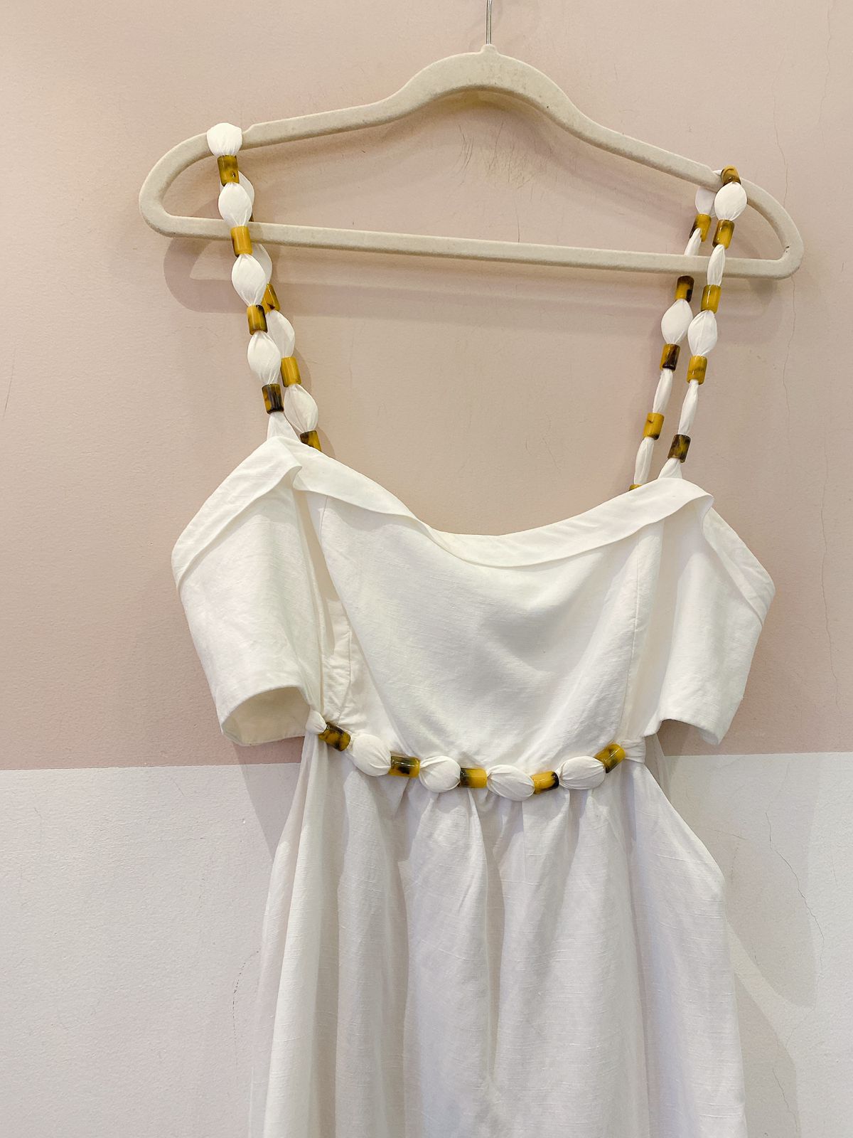 Vestido midi branco recorte Vix M
