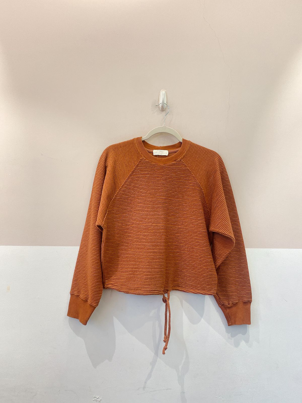 Blusa moletom marrom textura Live P