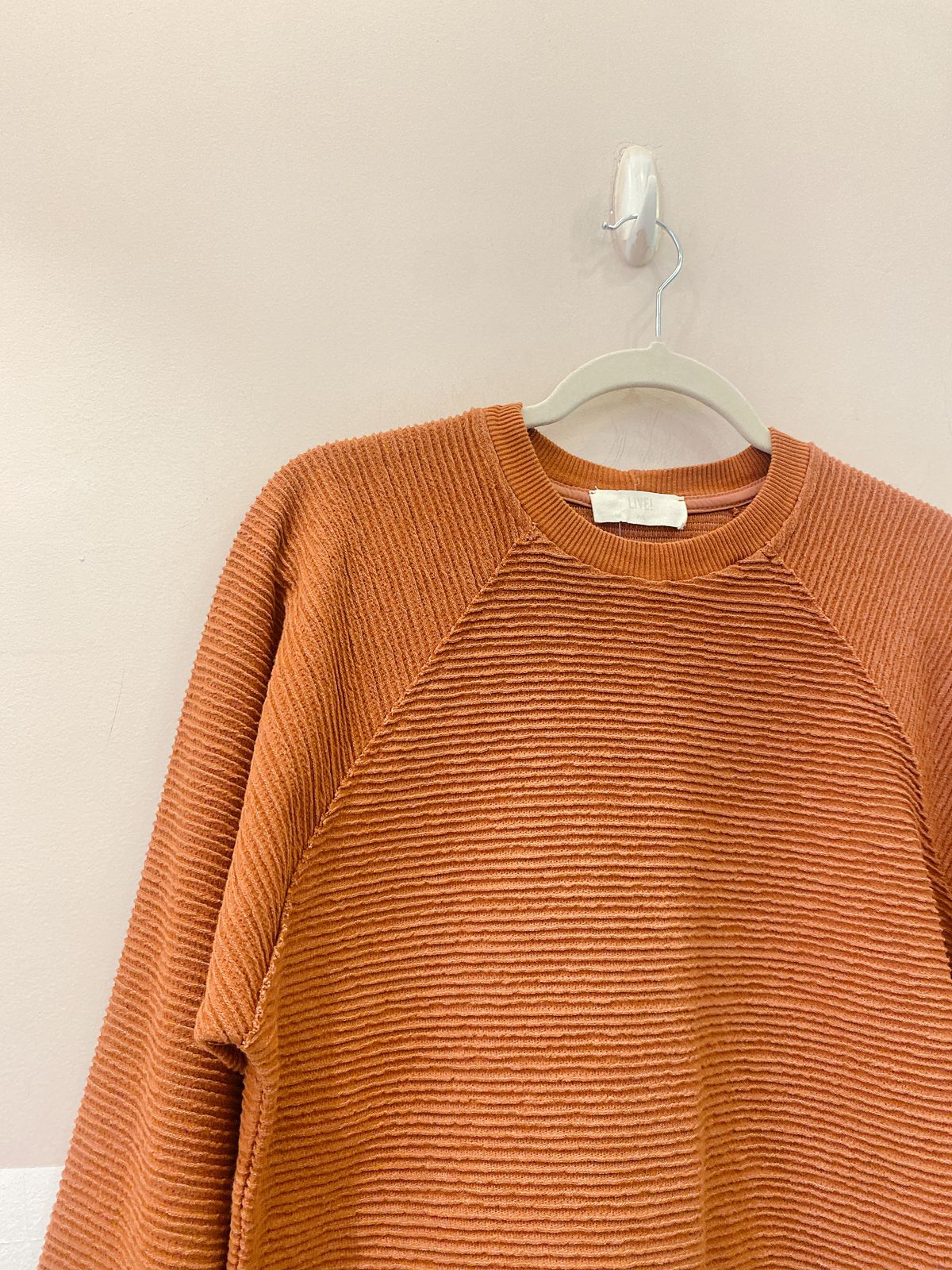 Blusa moletom marrom textura Live P