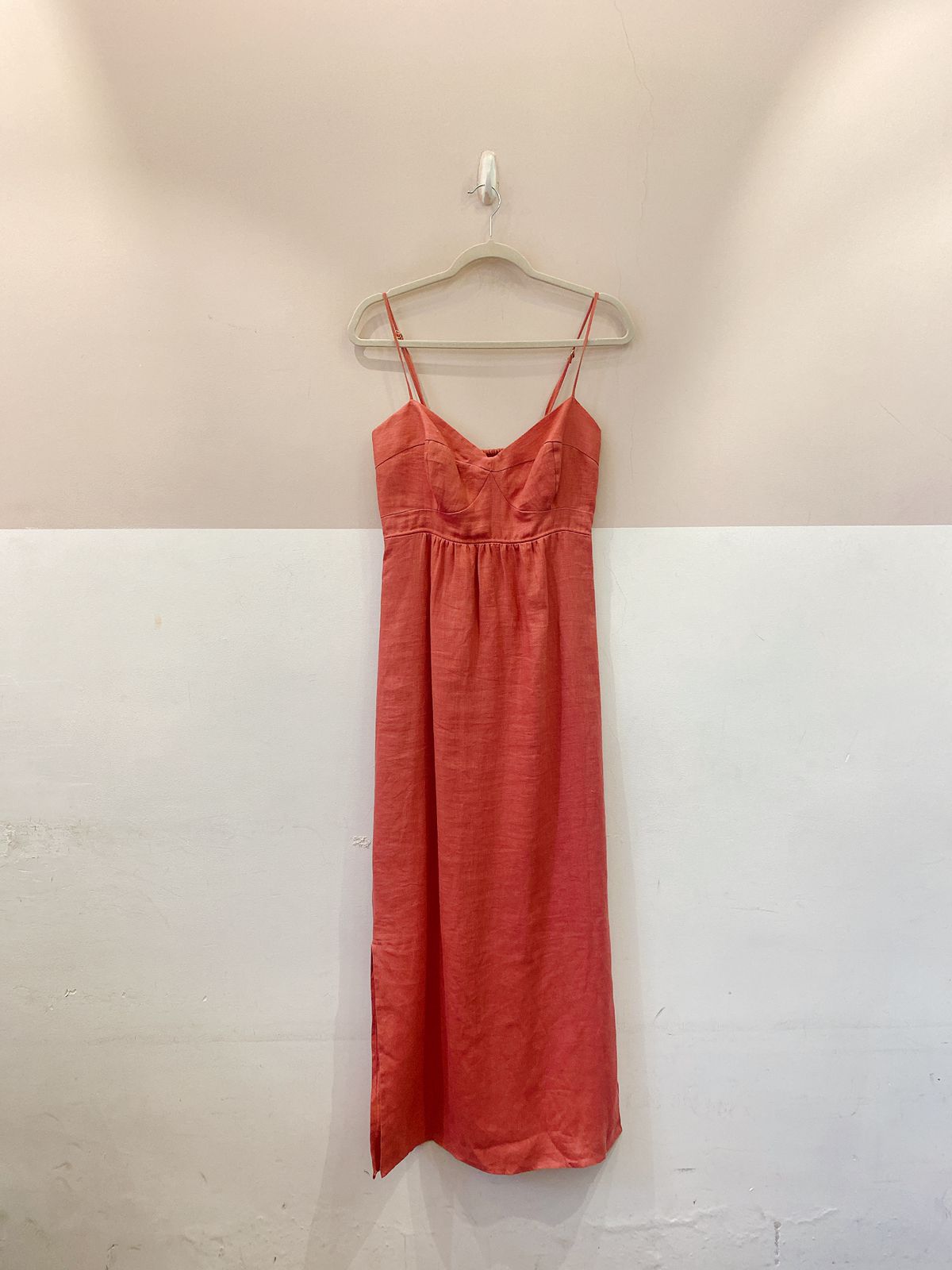 Vestido midi linho goiaba Mria Filó M