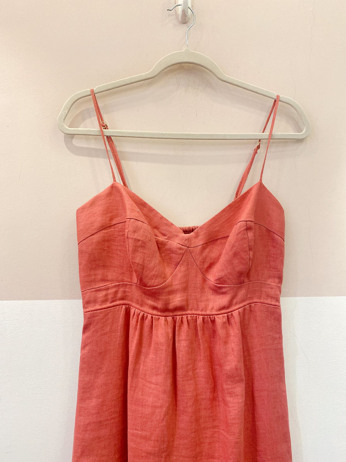 Vestido midi linho goiaba Mria Filó M