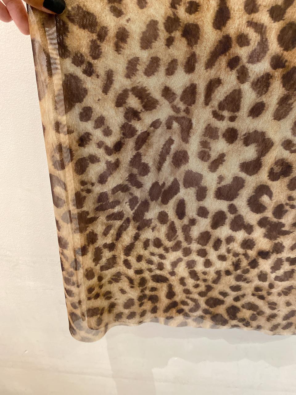 Saia midi tule onça Zara P