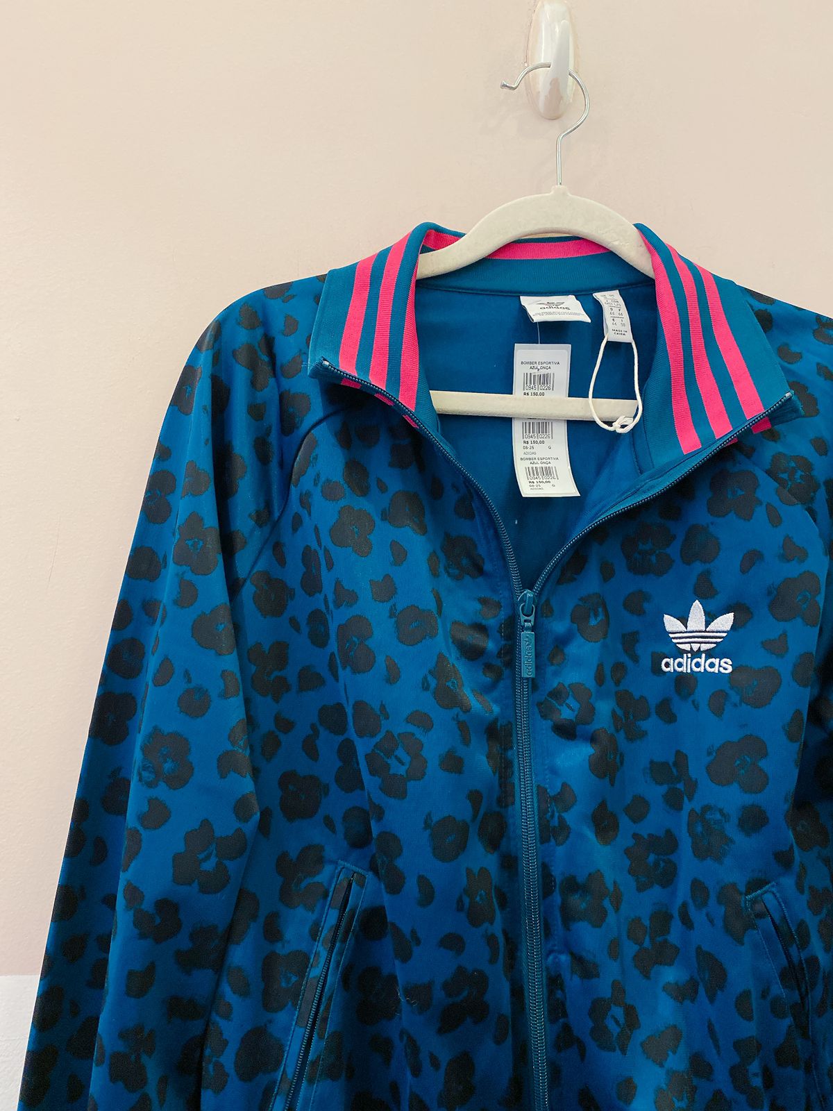 Bomber esportiva azul onça Adidas G