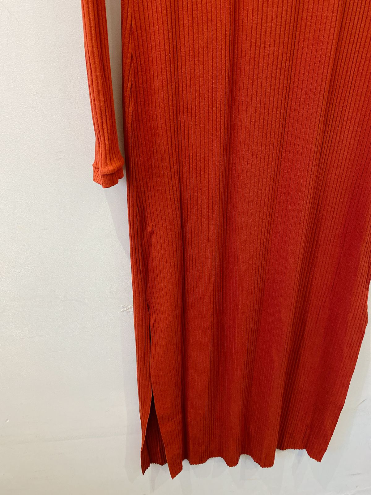 Vestido midi canelado Farm M