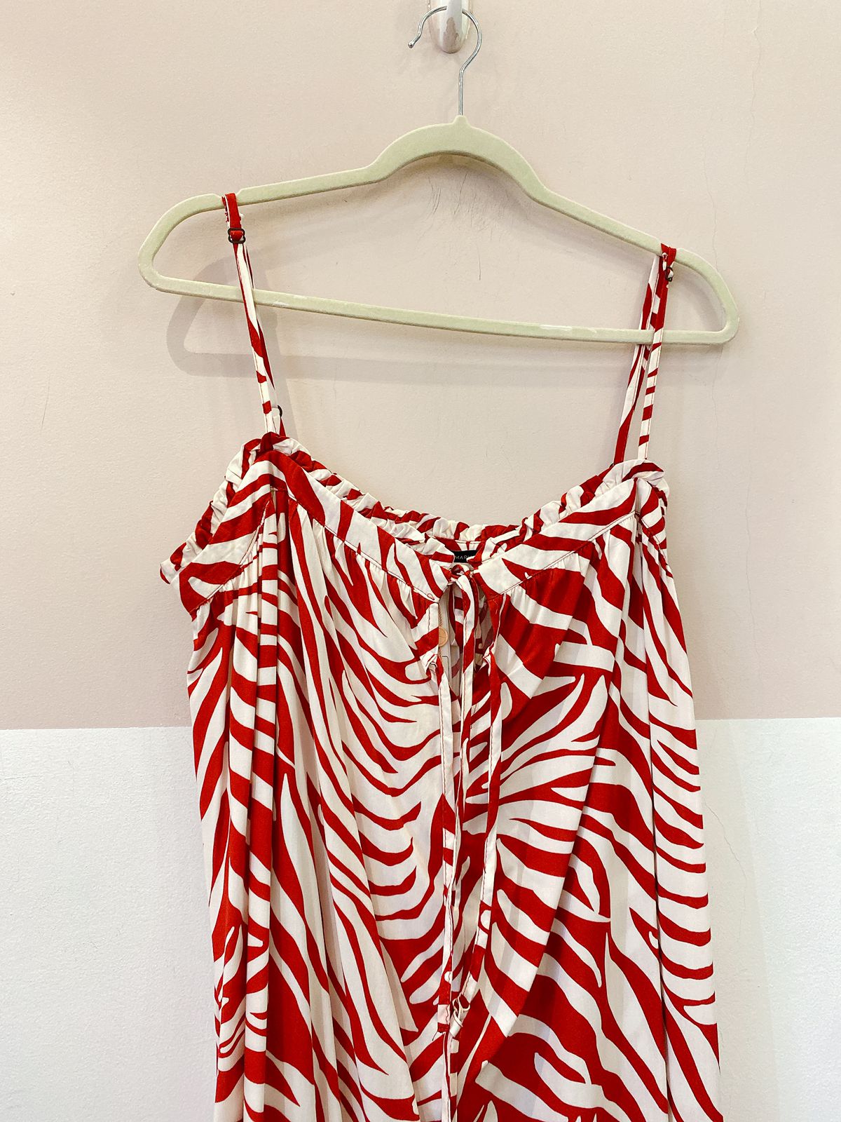 Vestido midi estampado vermelho Maria Filó GG