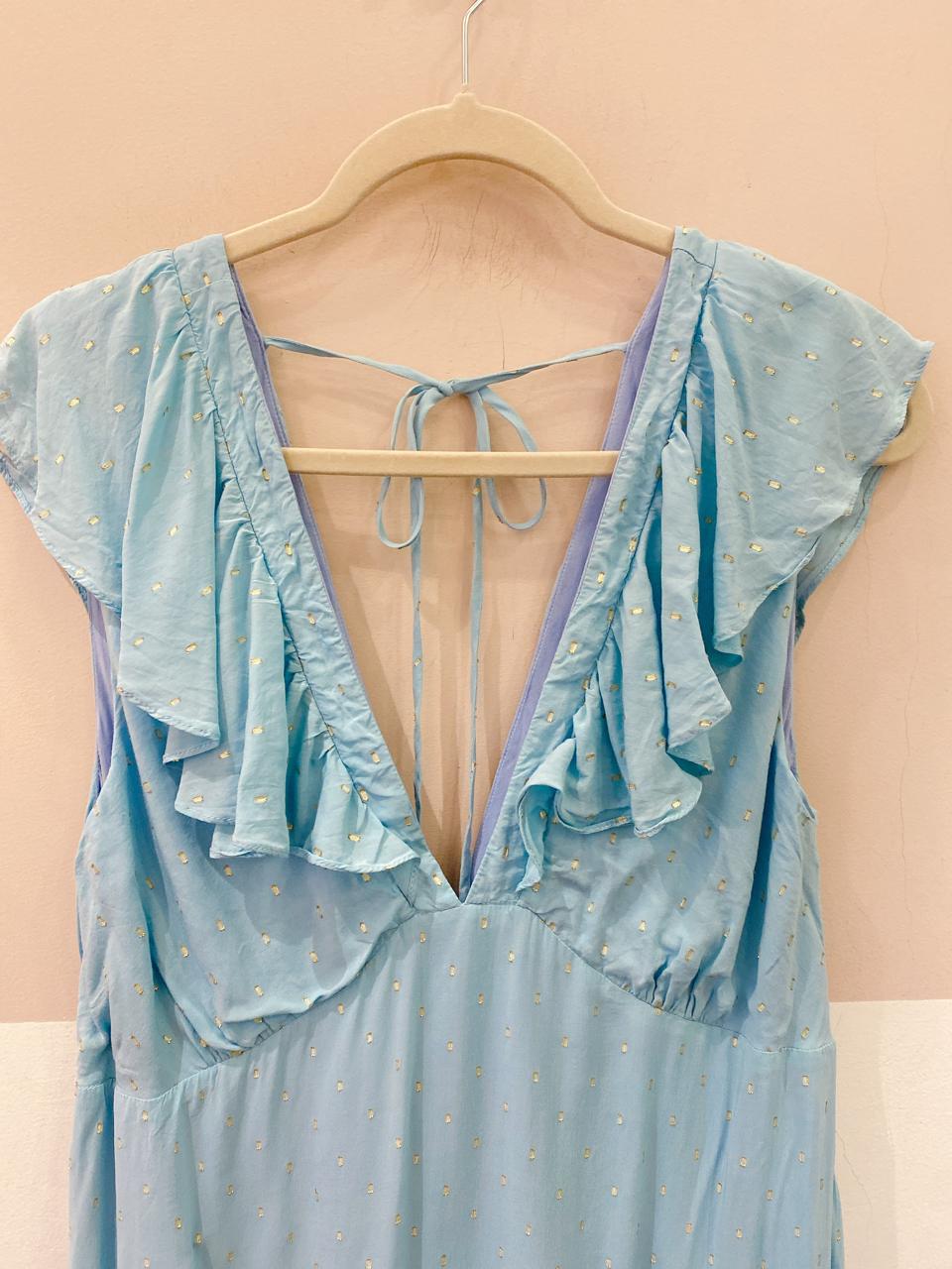 Vestido midi azul brilhos Loja 3 M