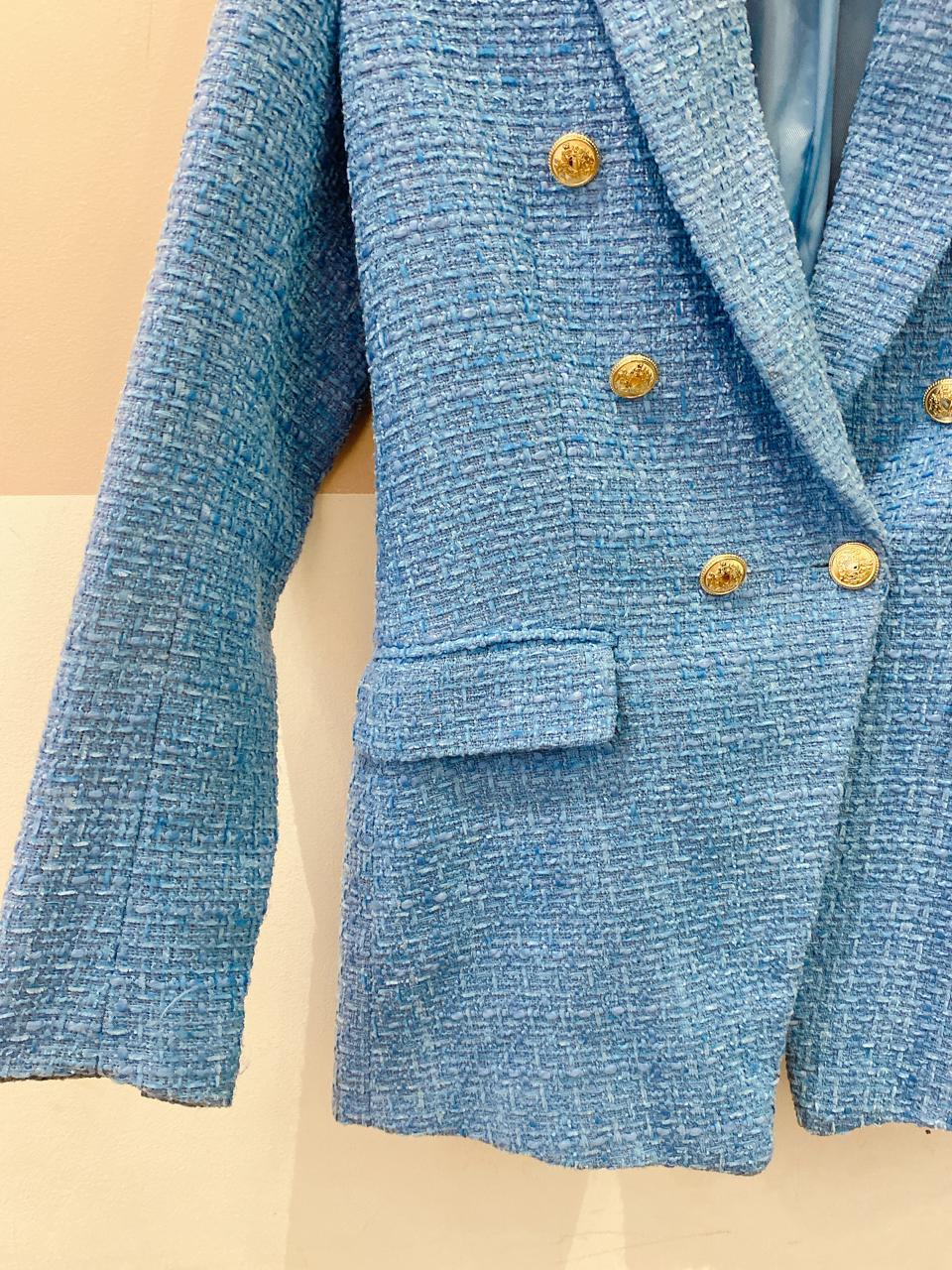 Blazer tweed azul Zara P