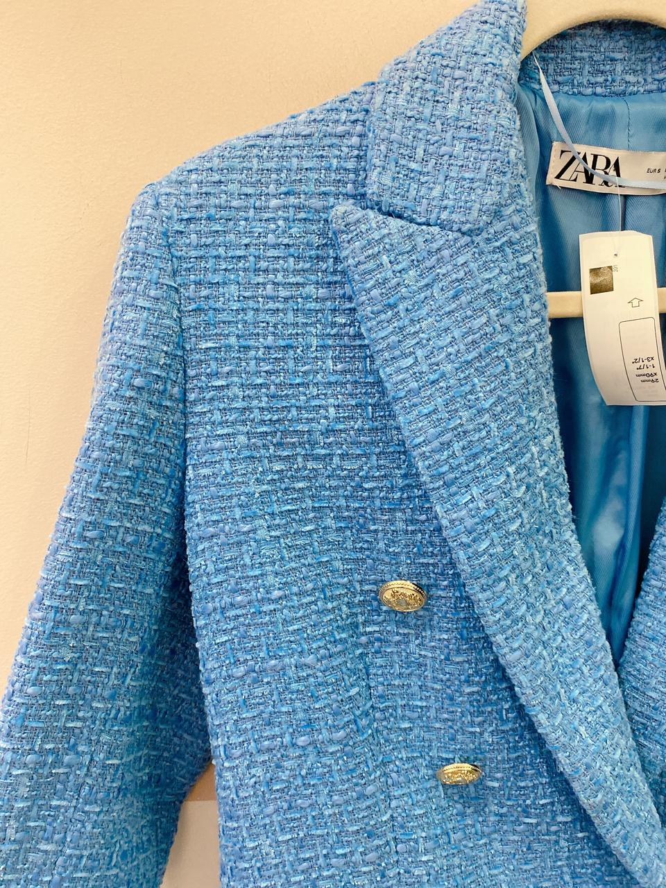 Blazer tweed azul Zara P