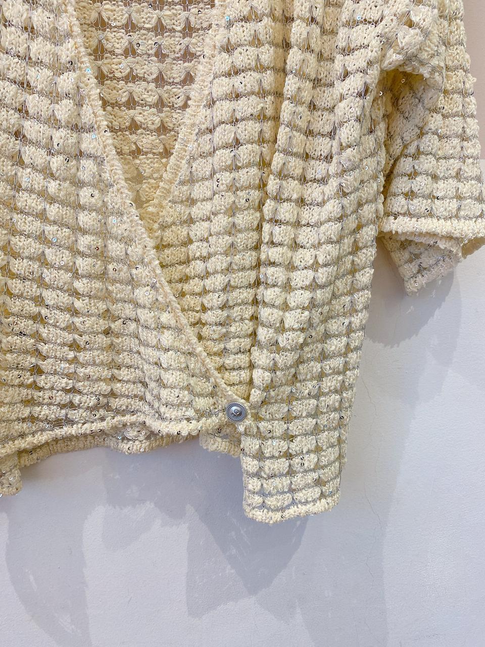 Twin set tweed off fios pratas Carol Bassi M