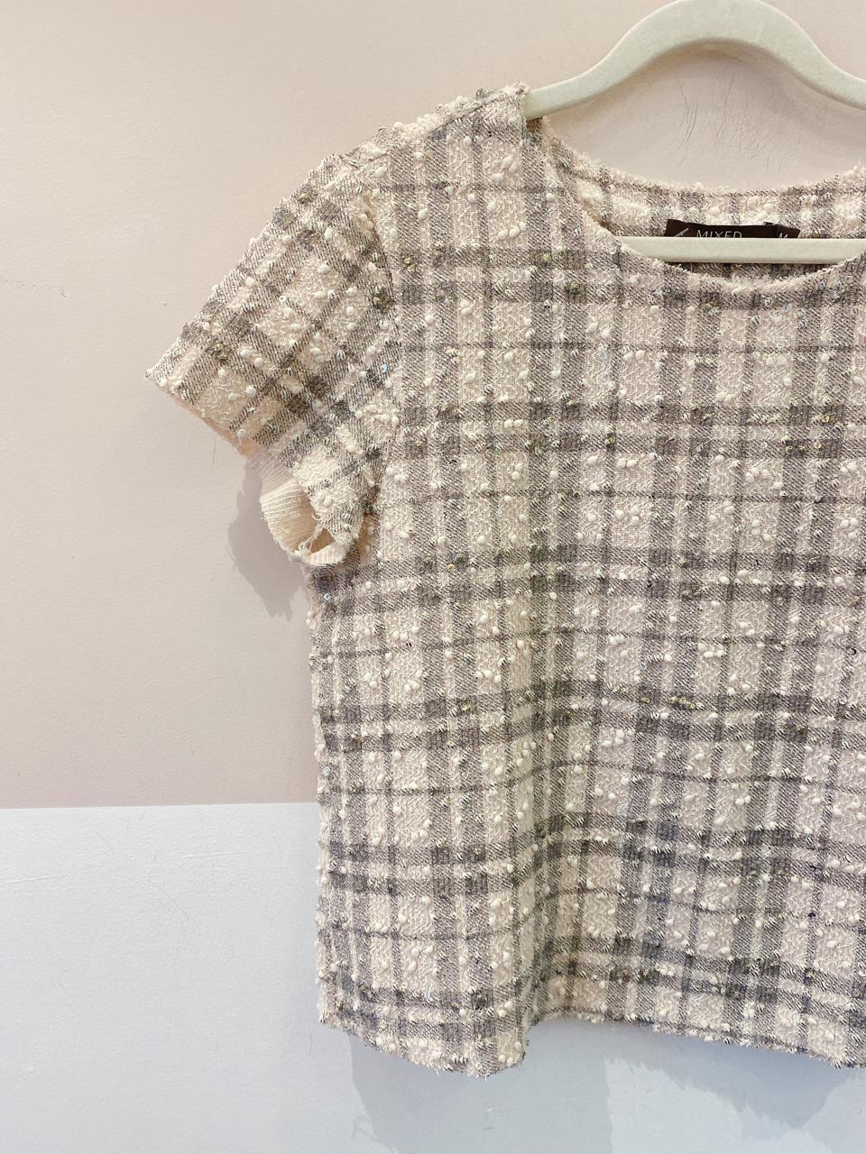 Blusa tweed xadrez Mixed M
