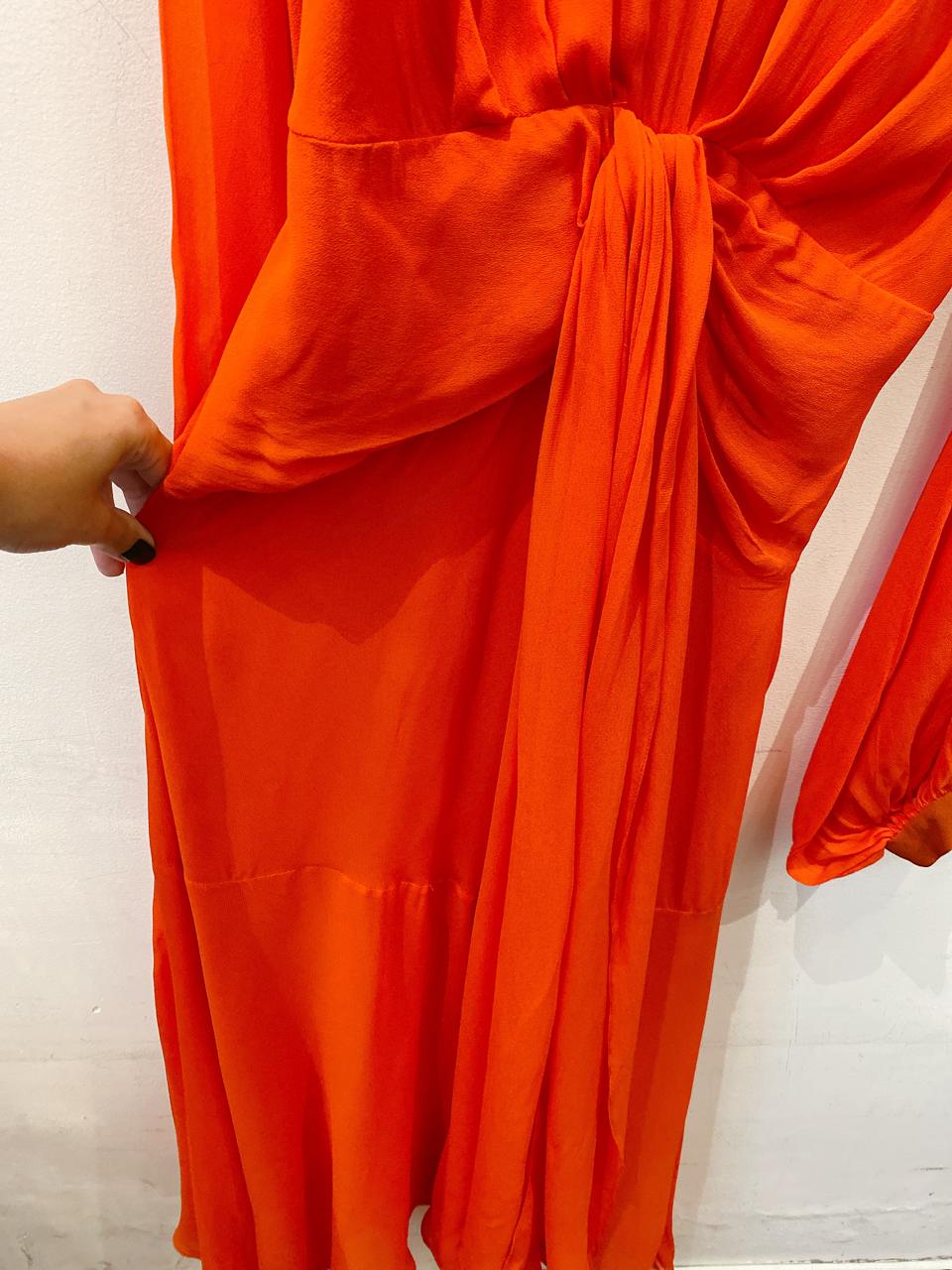Vestido longo laranja festa Animale 36