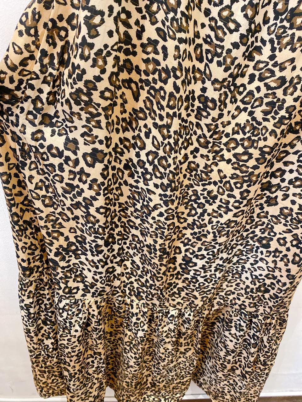 Vestido longo onça bege Maria Filó G