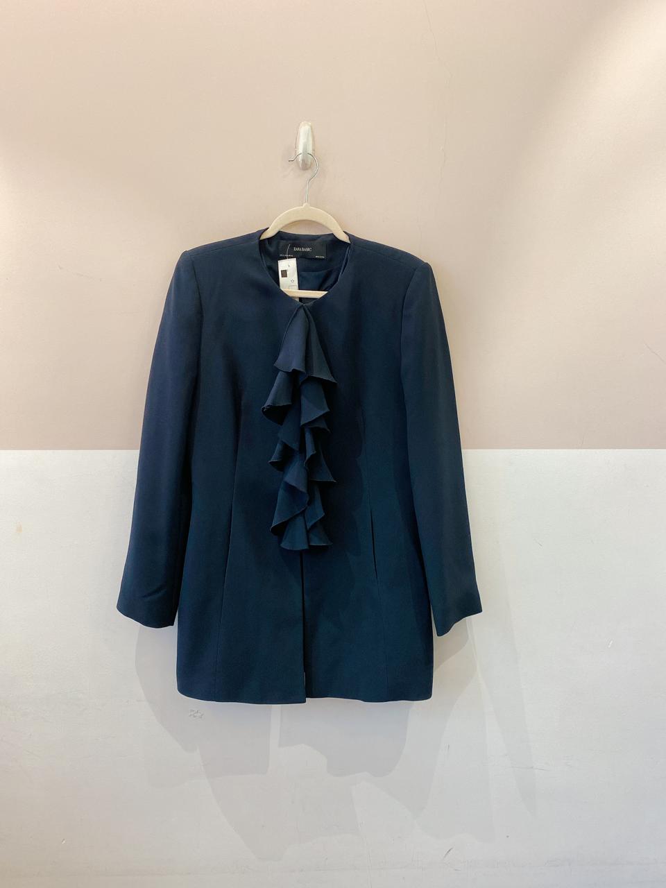 Trench coat marinho babados Zara GG