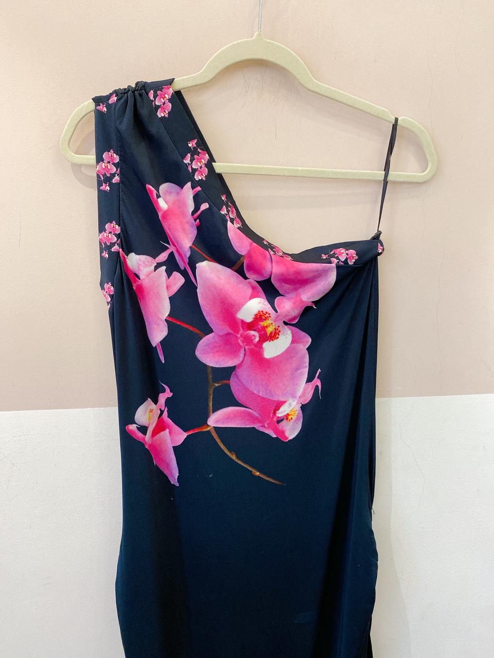 Vestido longo malha floral Mixed M