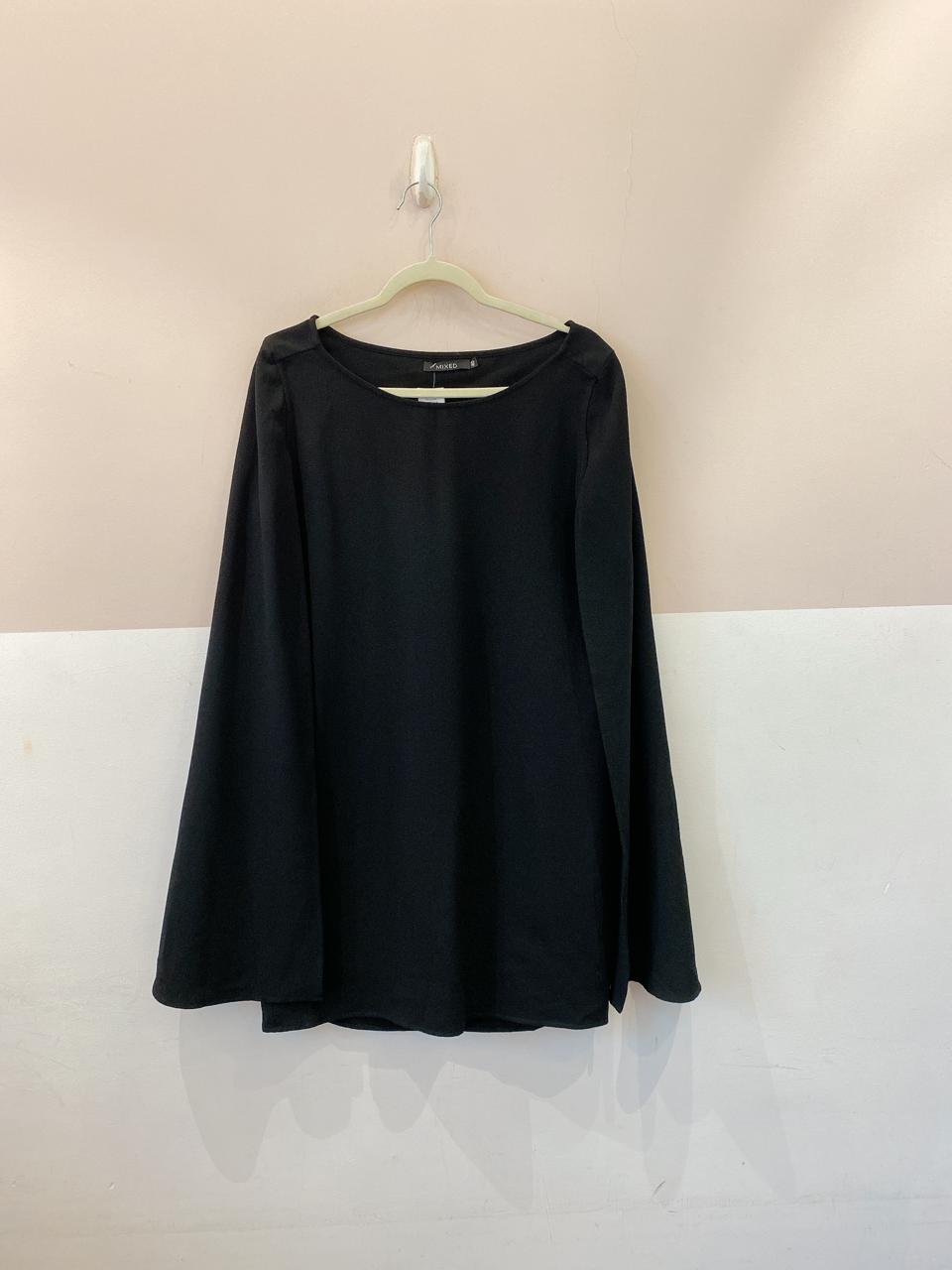 Vestido curto preto capa Mixed 40