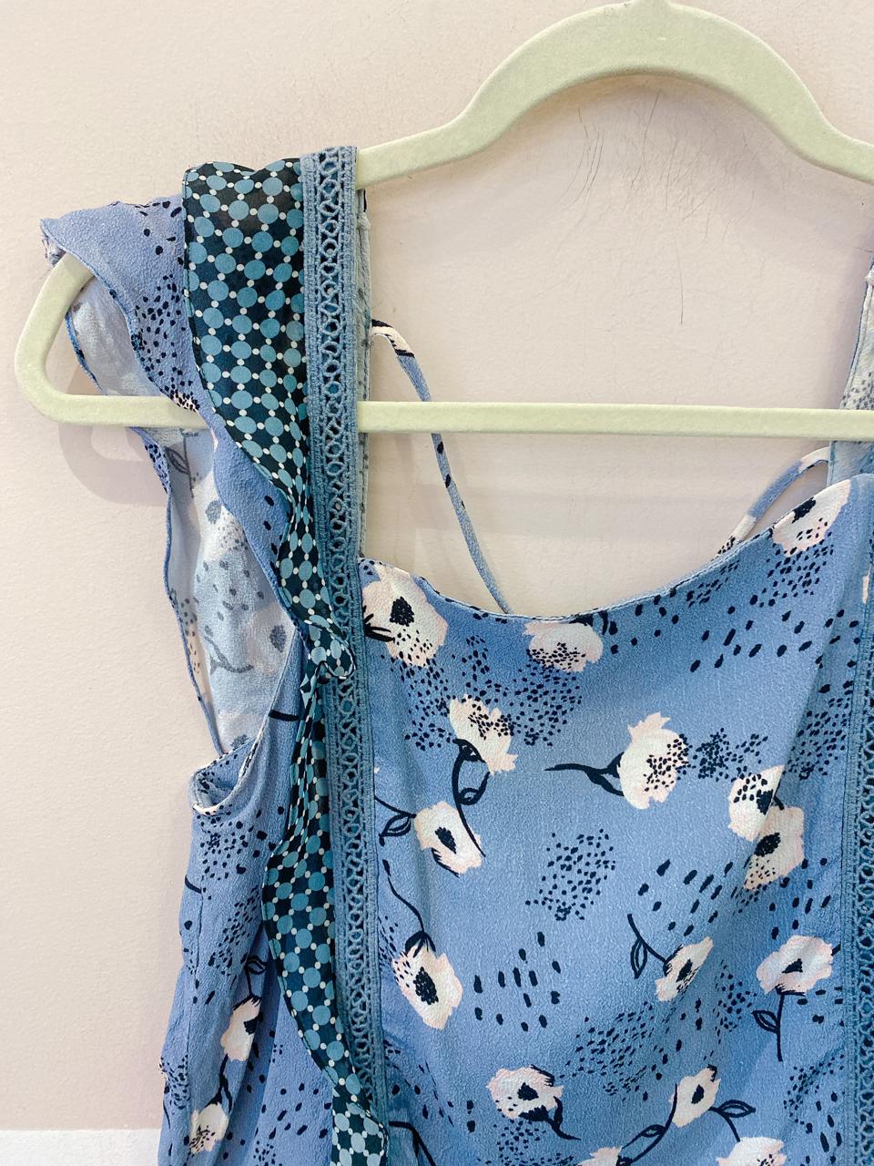 Blusa azul floral Maria Filó M