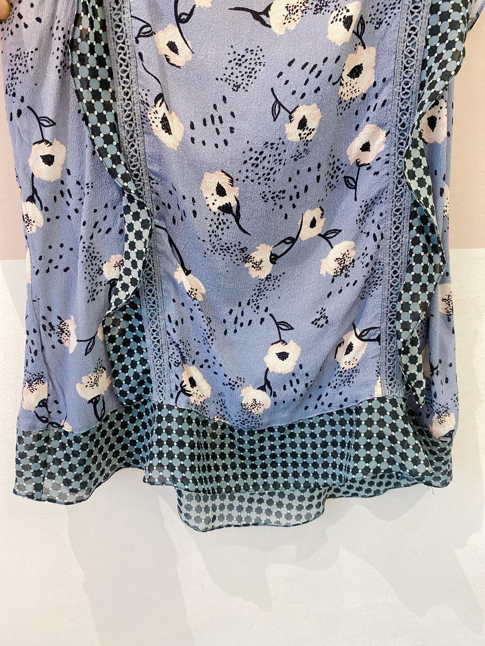 Blusa azul floral Maria Filó M