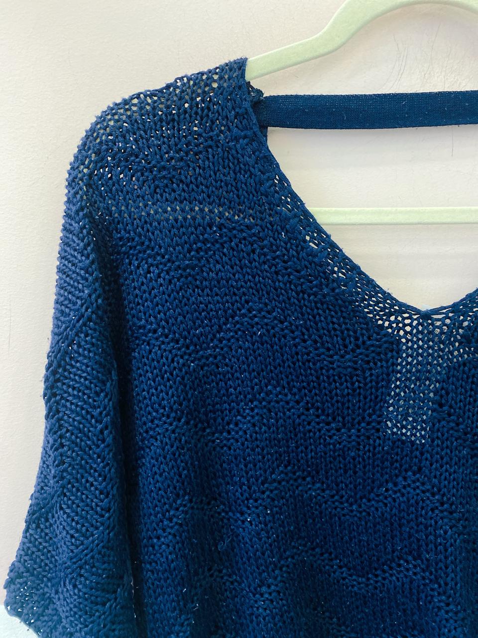 Blusa tricot marinho Maria Filó P