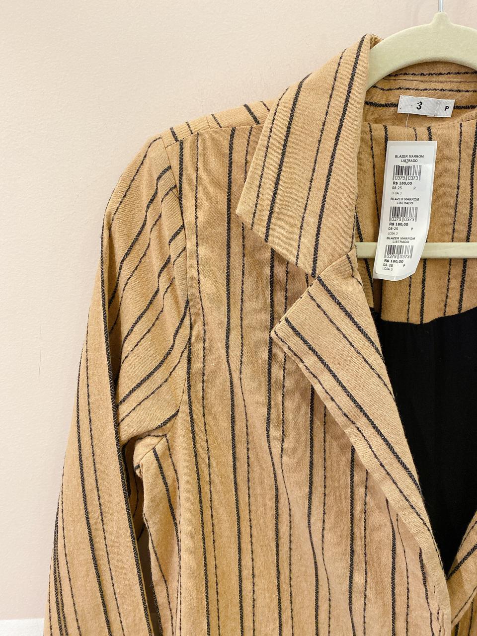 Blazer marrom listrado Loja 3 P