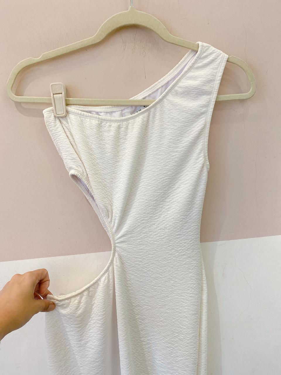 Vestido longo fenda recorte Voah M