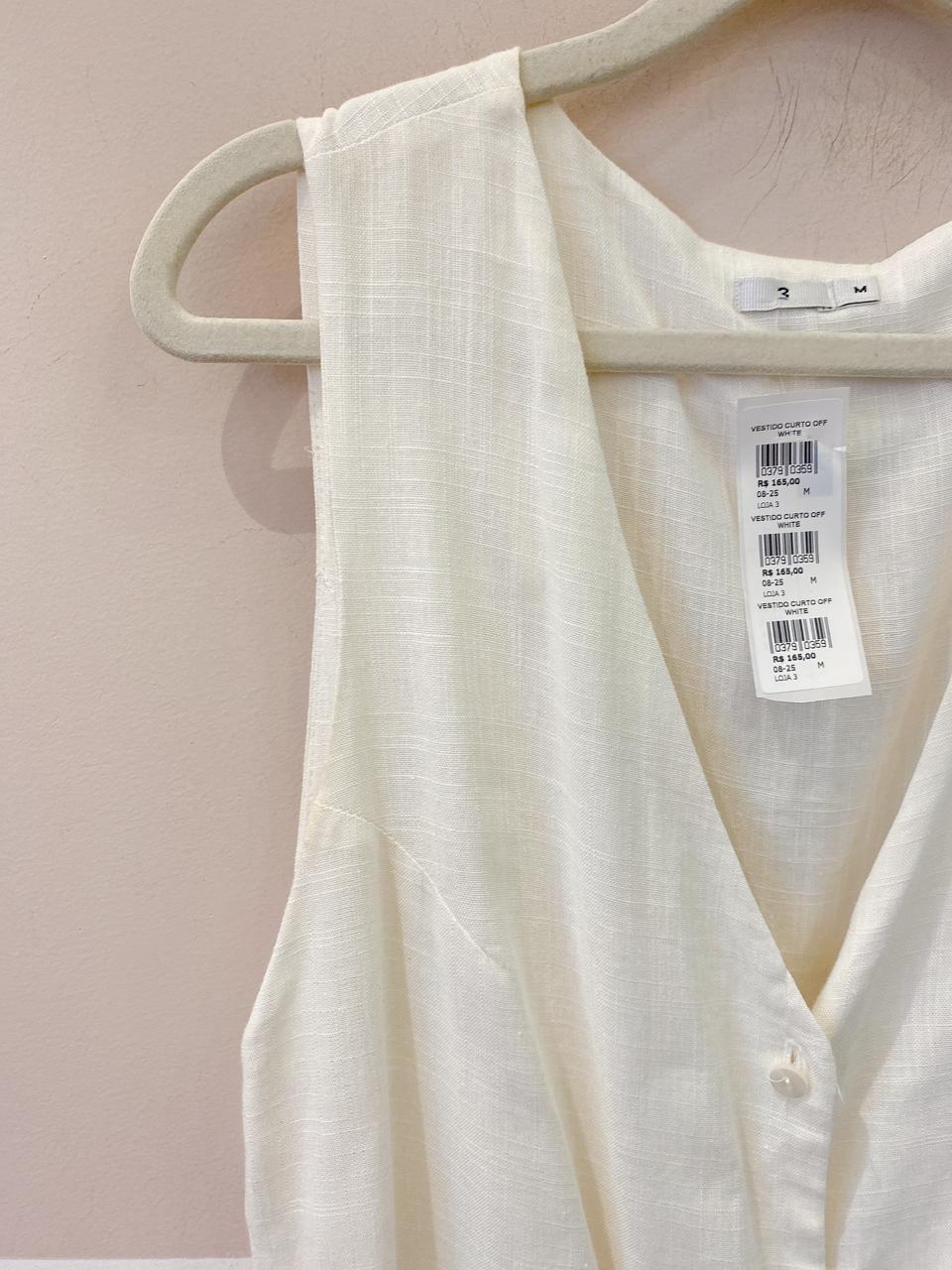 Vestido curto off white Loja 3 M
