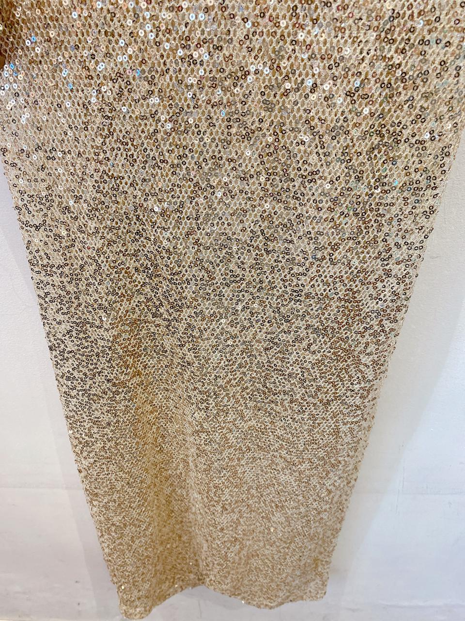 Vestido midi paetês dourados Loja 3 M