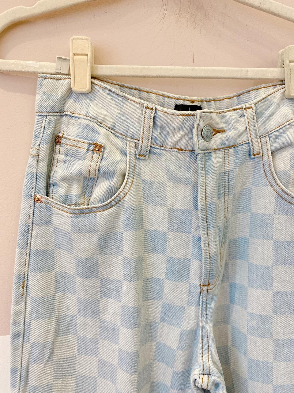 Calça jeans quadriculada Loja 3 P