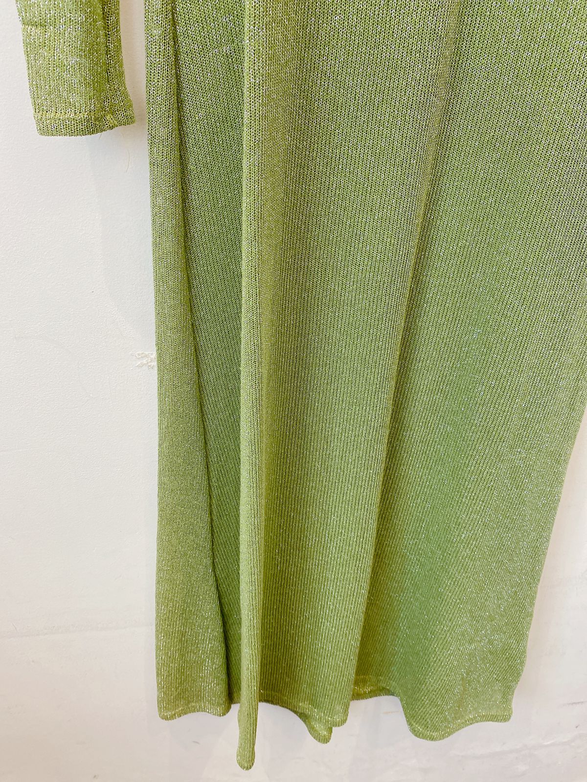 Vestido longo verde luréx Zara M