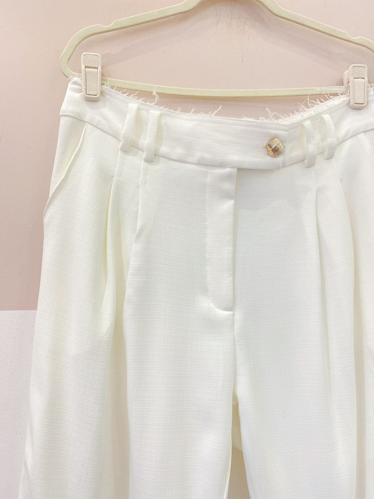 Pantalona creme cós desfiado Nanaminze 44