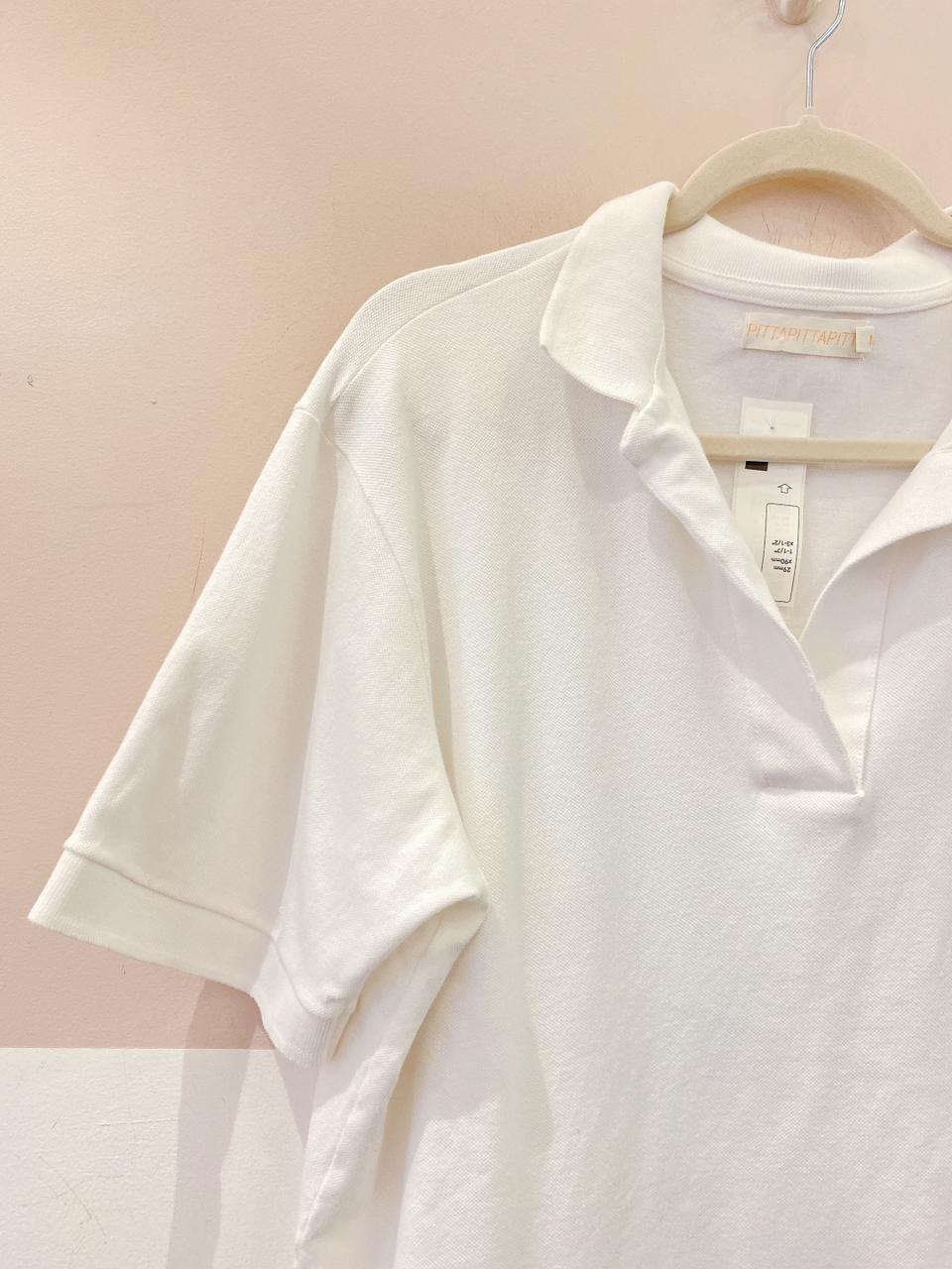 Blusa polo branca curta Pitta M