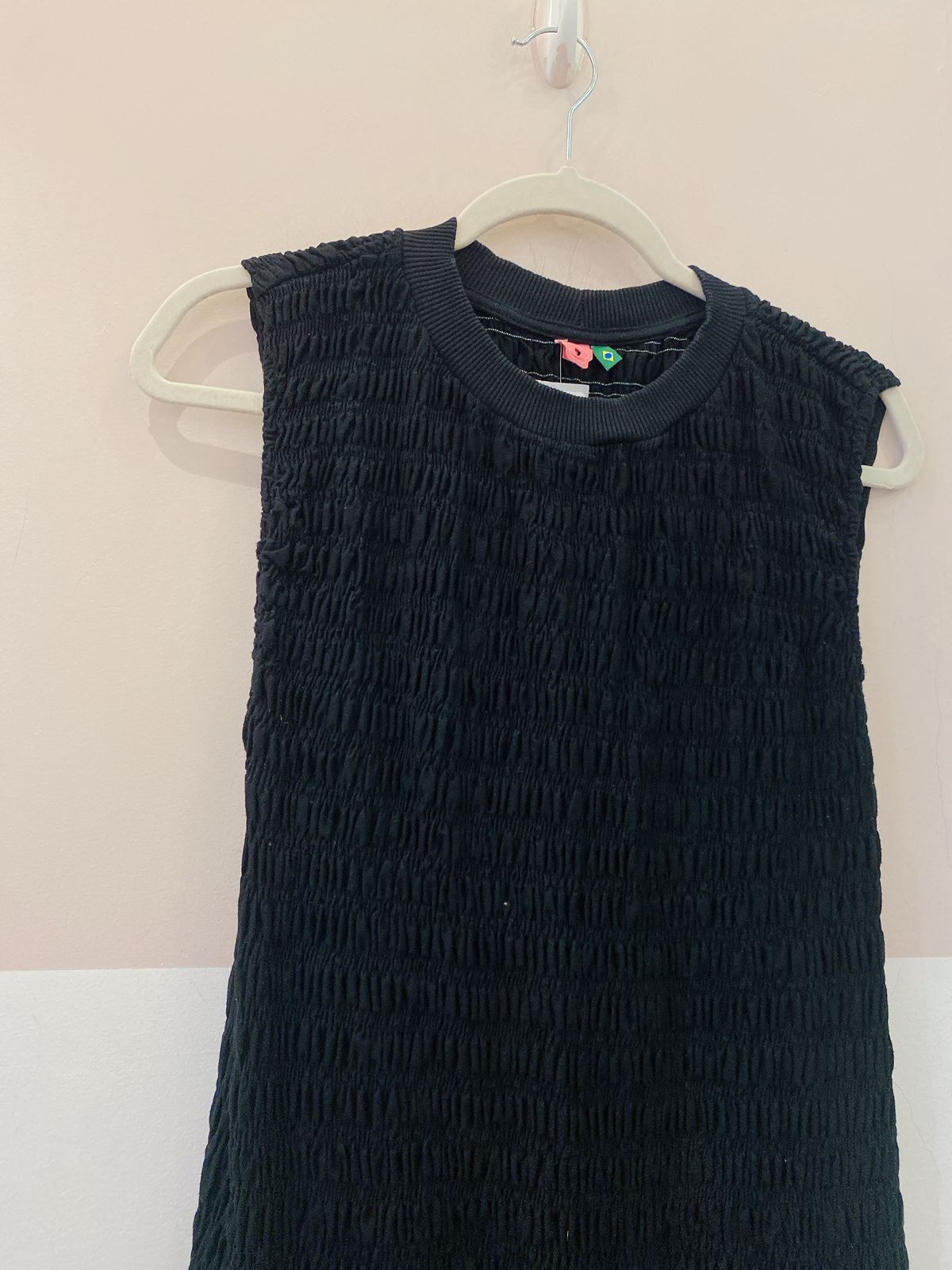 Vestido midi preto lastéx Farm G