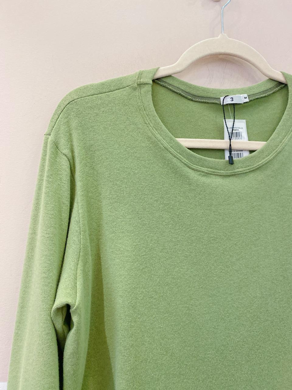 Blusa verde malha mangas Loja 3