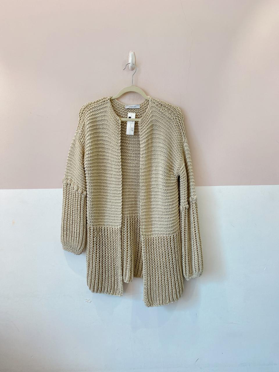 Cardigan crochet bege Hinerasky U