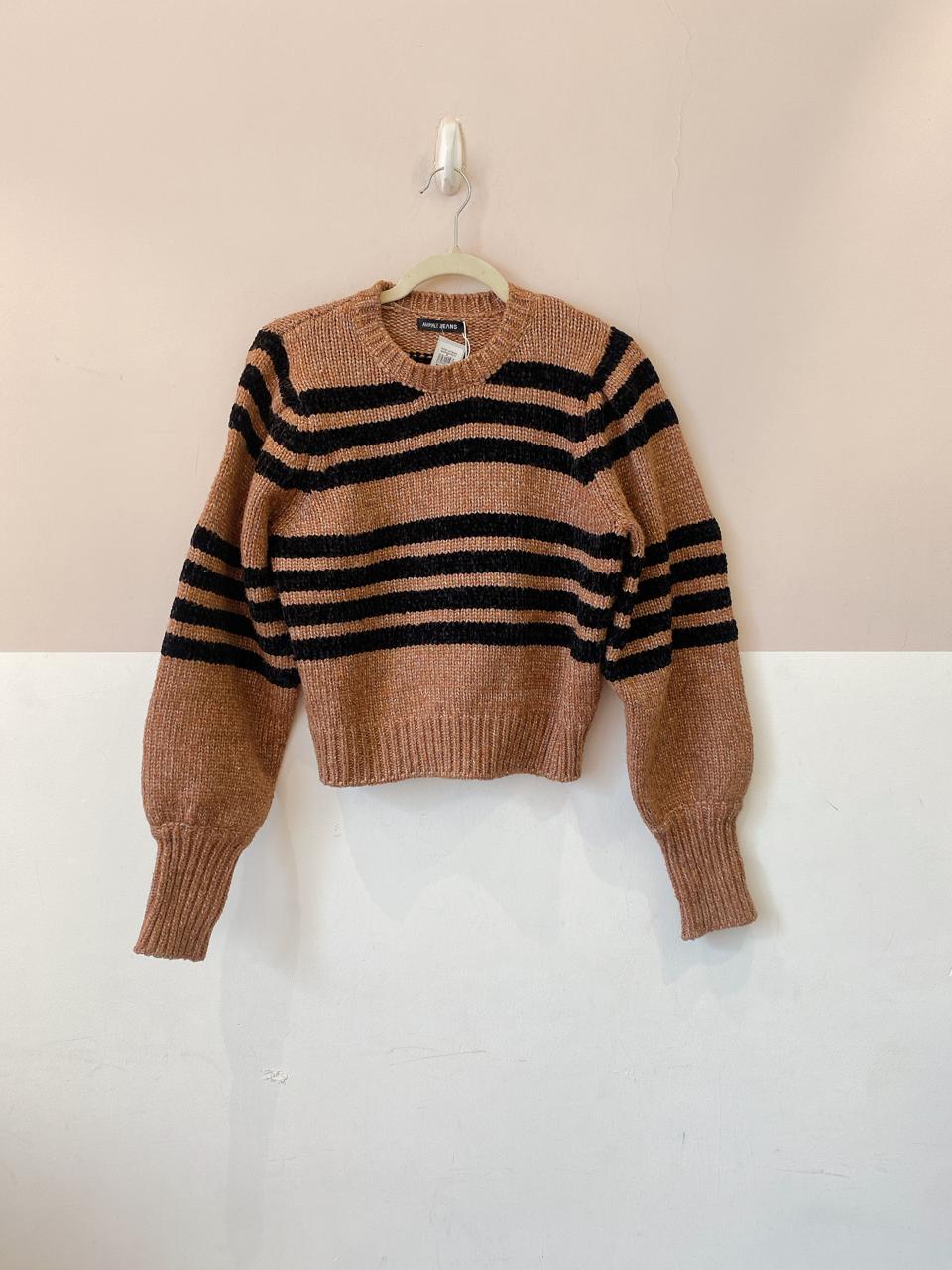 Tricot listrado marrom/preto Animale P