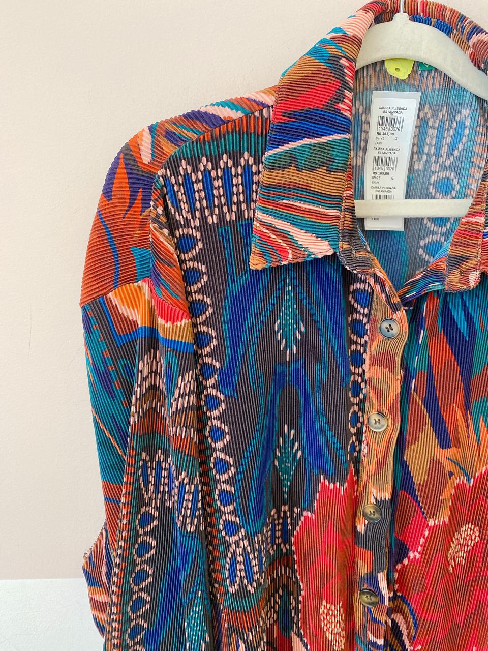 Camisa plissada estampada Farm G