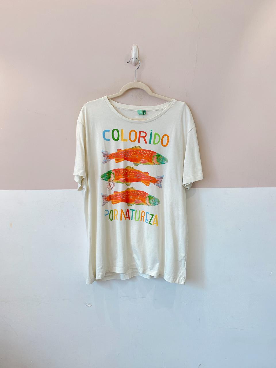 T-shirt ampla colorido Farm GG