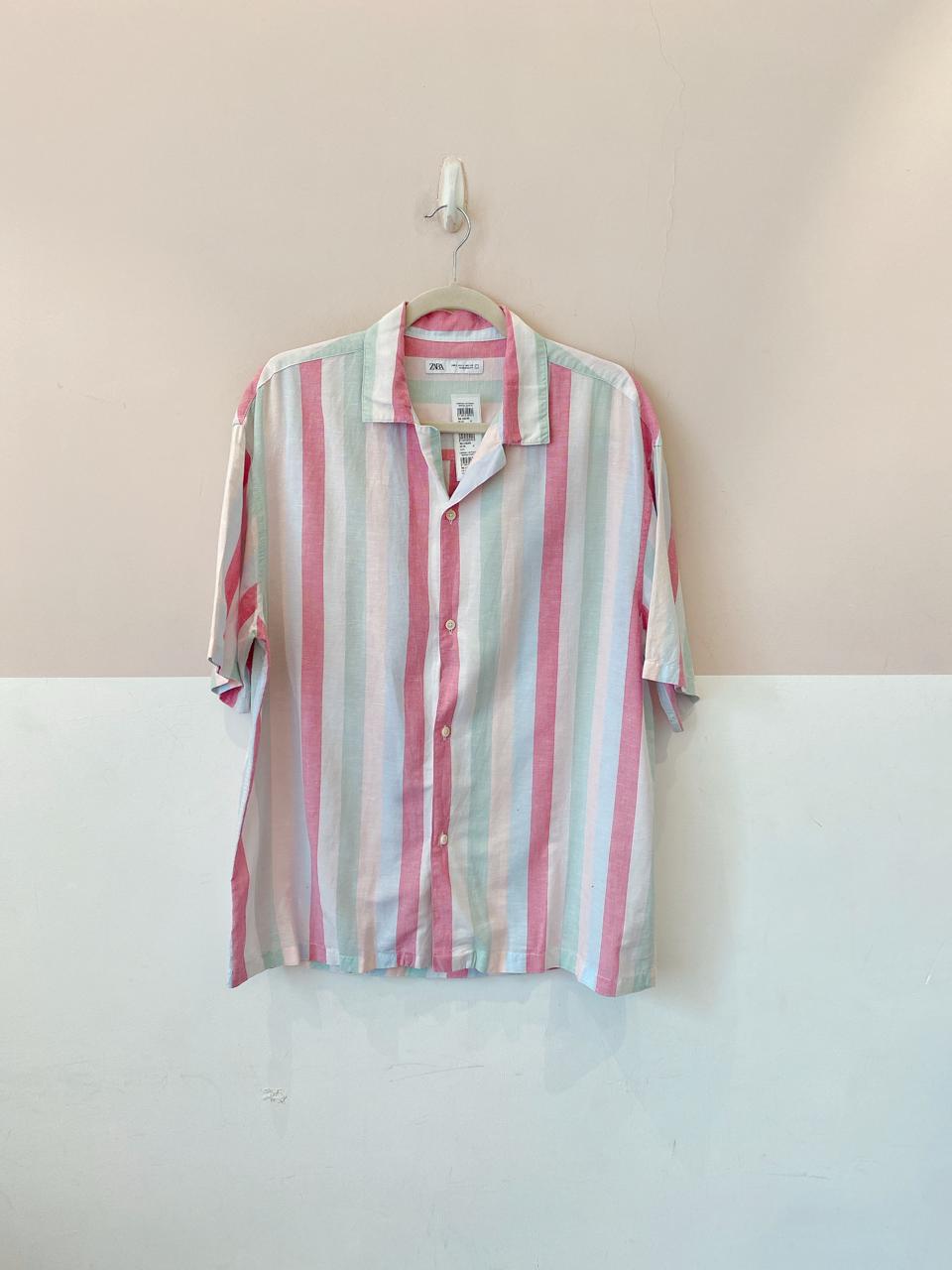 Camisa listrada manga curta Zara G