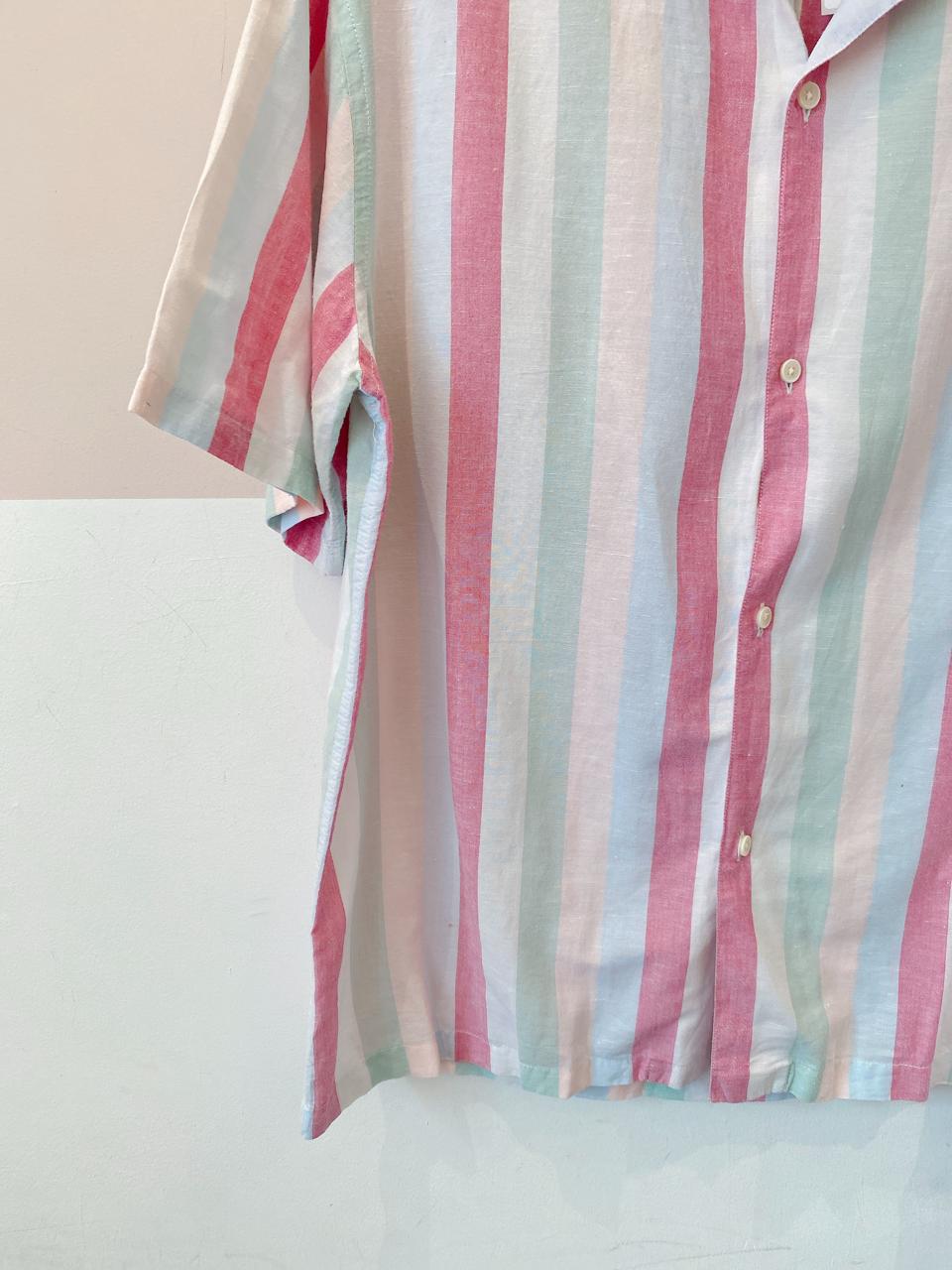 Camisa listrada manga curta Zara G