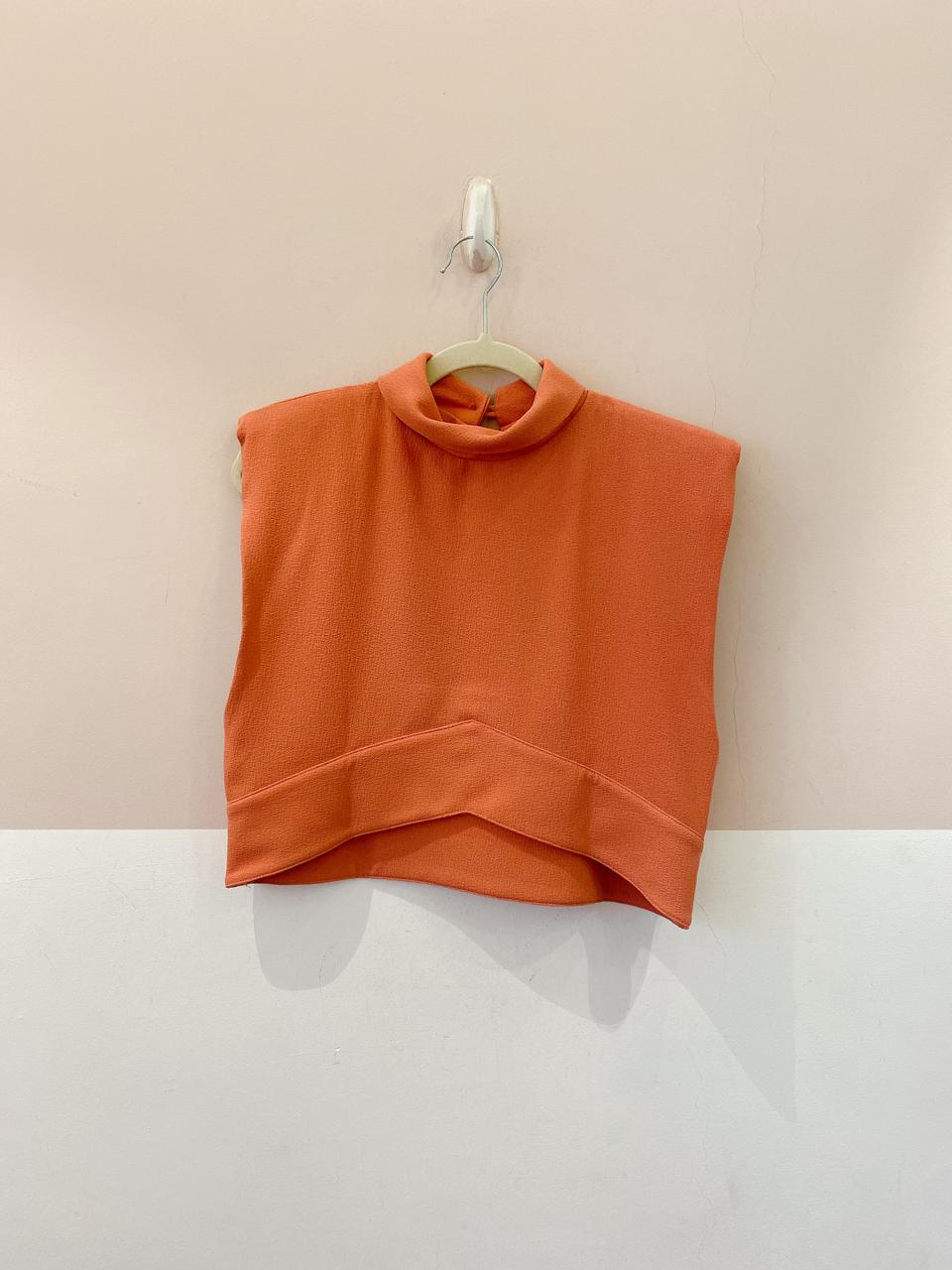 Blusa gola crepe goiaba Teti Gio PP