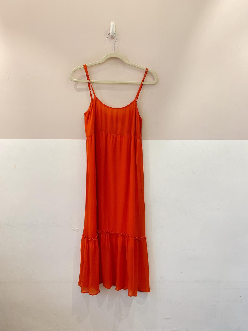 Vestido midi seda coral Ateen 36