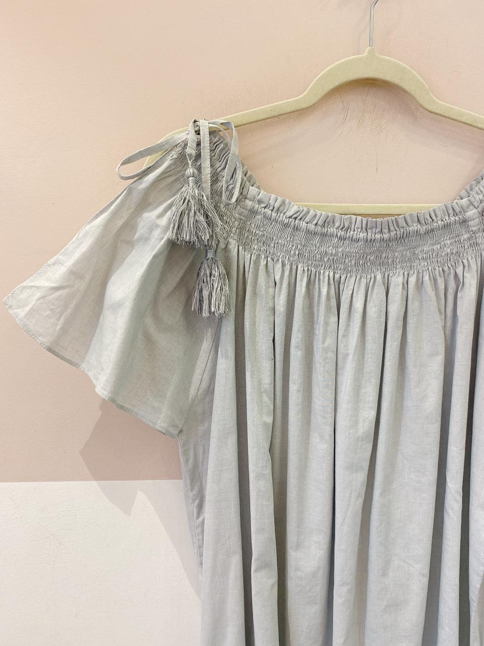 Vestido midi cinza M