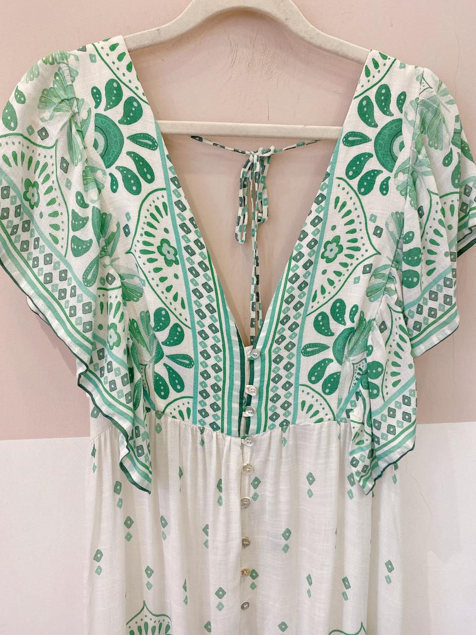 Vestido estampa verde Farm M