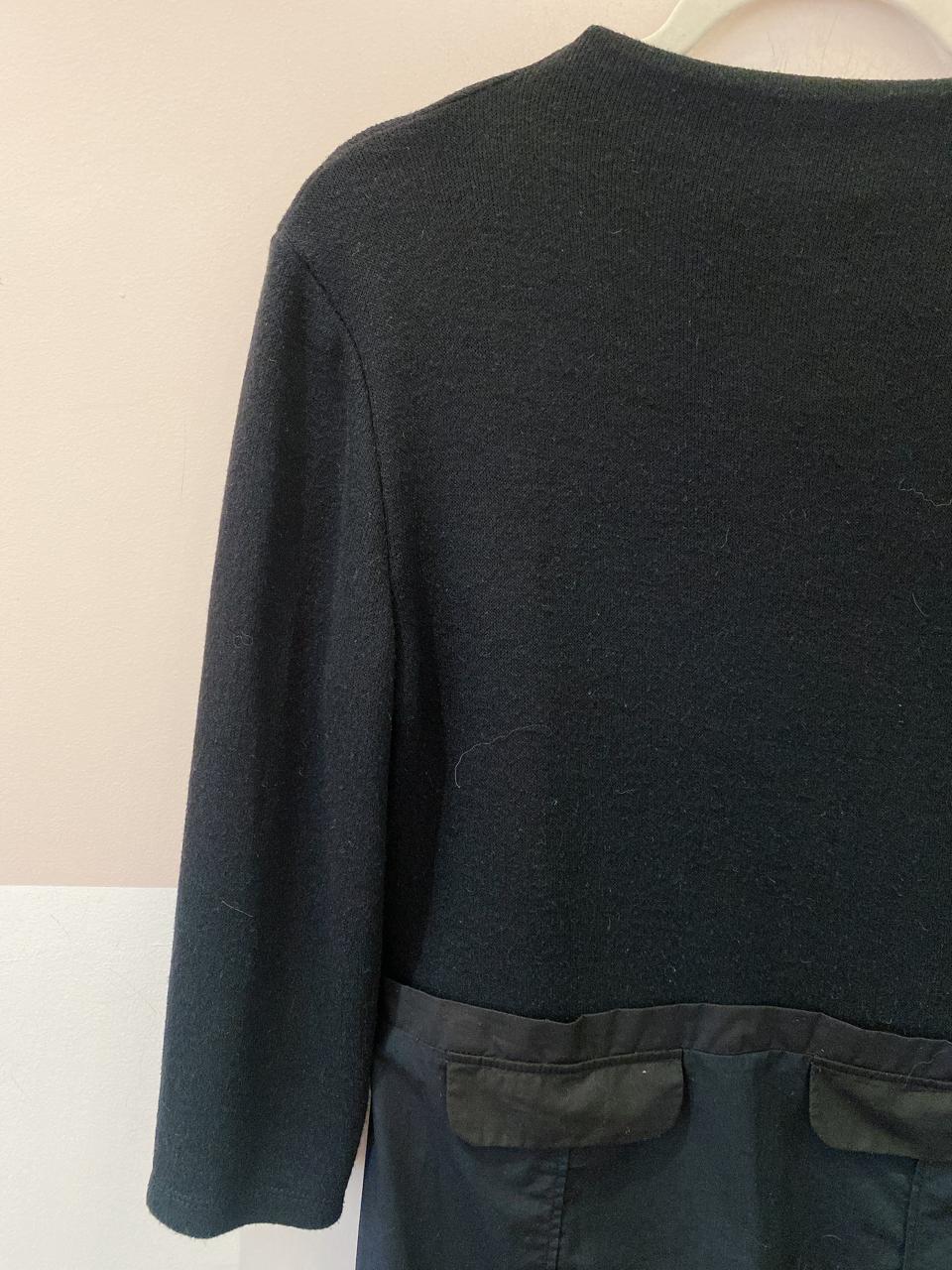 Vestido midi preto saia tricoline Zara G