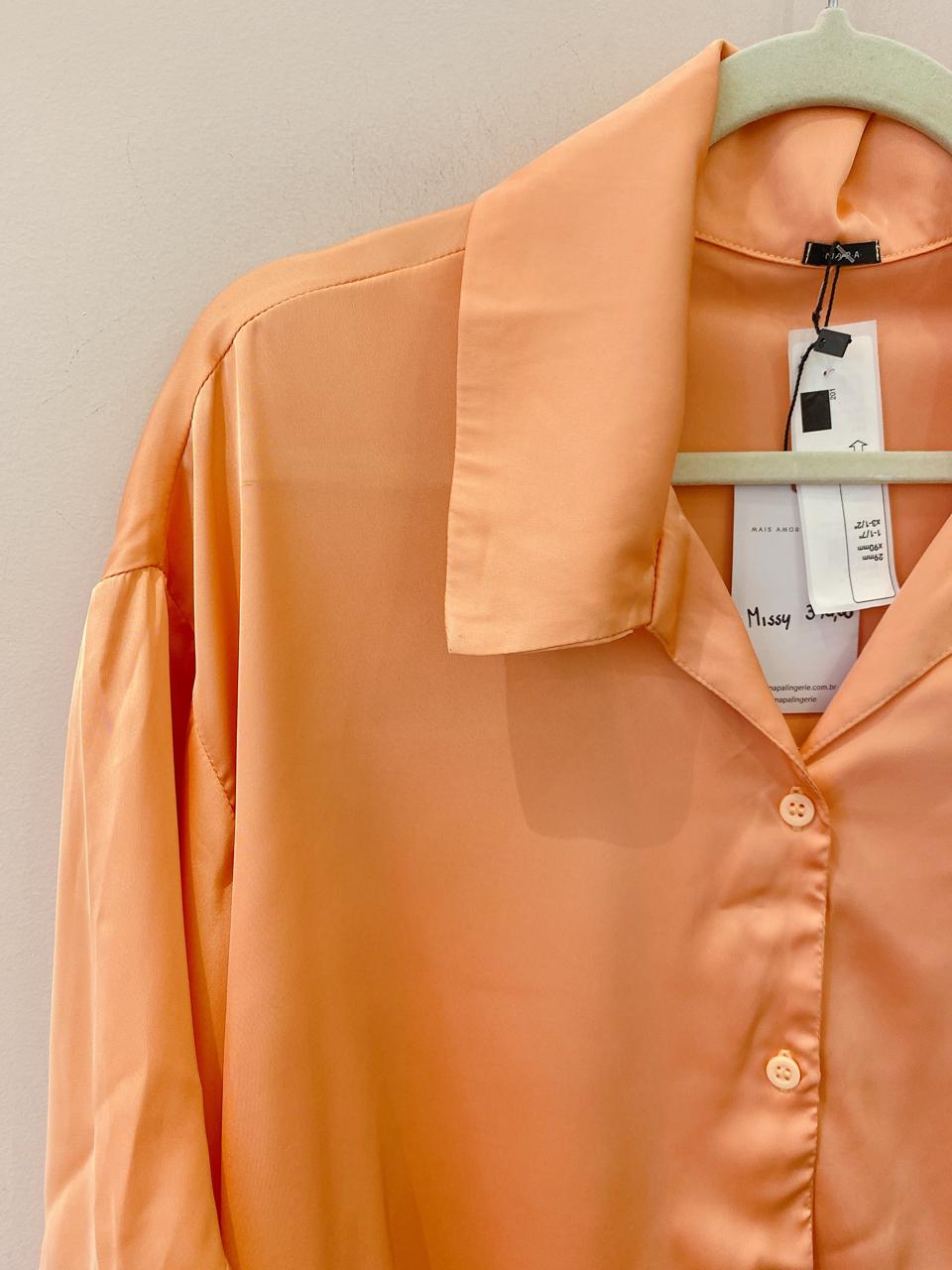 Camisa acetinada laranja Mapa M