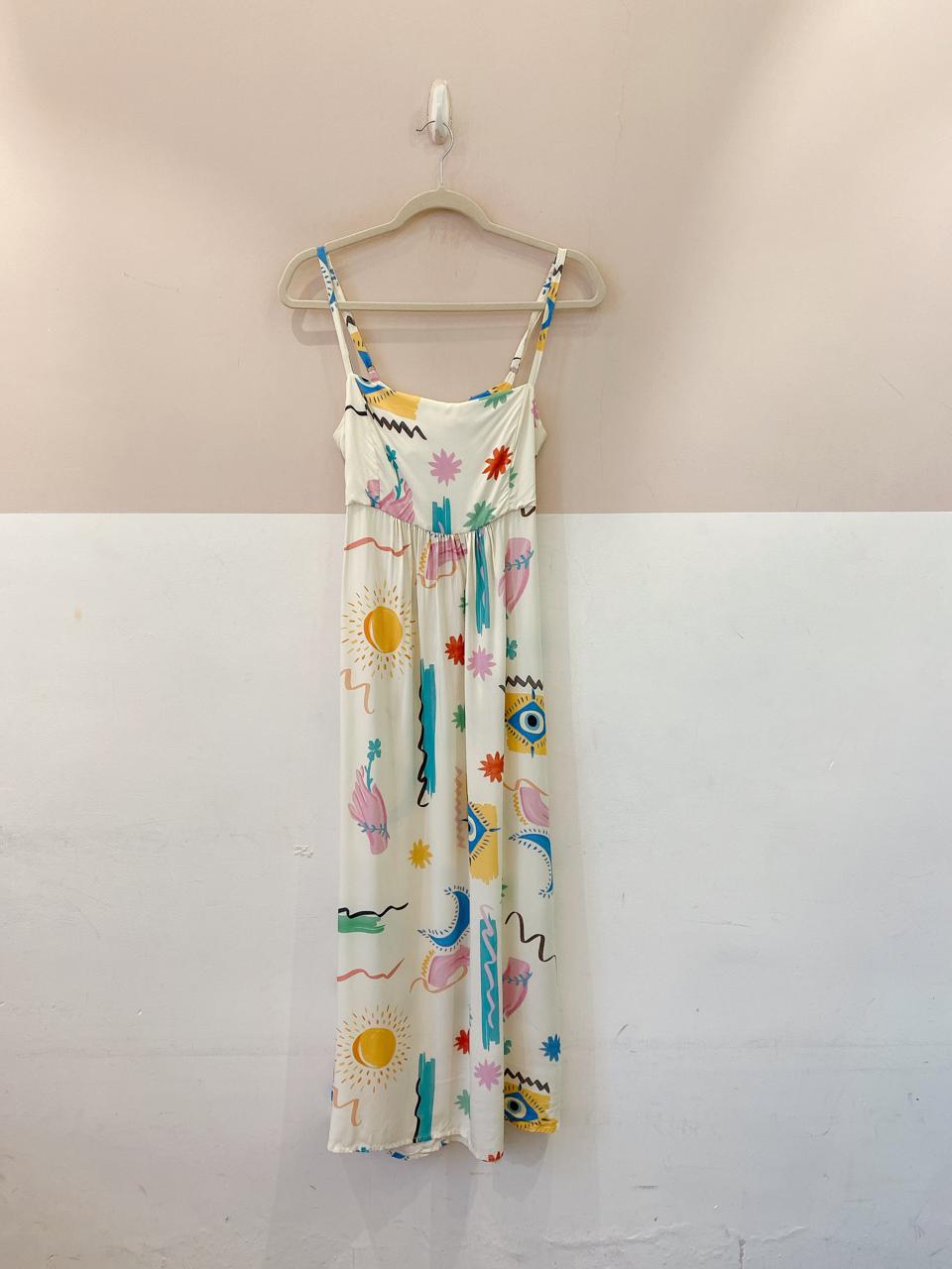 Vestido midi off estampado Gávia P