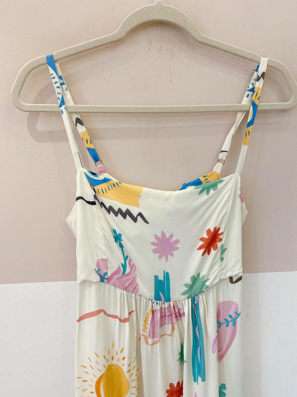 Vestido midi off estampado Gávia P